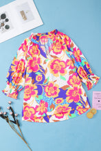Load image into Gallery viewer, Printed Notched Half Sleeve Blouse