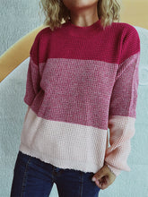 Load image into Gallery viewer, Color Block Long Sleeve Sweater