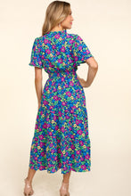Load image into Gallery viewer, Haptics Printed Notched Short Sleeve Dress with Pockets