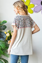 Load image into Gallery viewer, Heimish Full Size Exposed Seam Leopard Short Sleeve T-Shirt