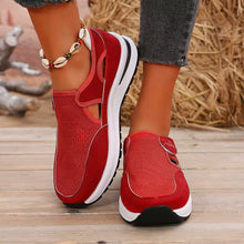 Load image into Gallery viewer, Mesh Round Toe Platform Sneakers