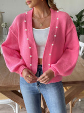 Load image into Gallery viewer, Pearl Open Front Long Sleeve Cardigan