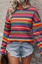 Load image into Gallery viewer, Contrast Round Neck Long Sleeve Top