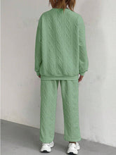 Load image into Gallery viewer, Texture Round Neck Top and Pants Set