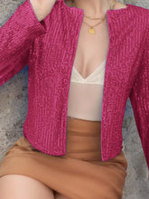 Load image into Gallery viewer, Full Size Sequin Open Front Cropped Jacket