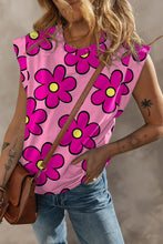 Load image into Gallery viewer, Printed Round Neck Cap Sleeve T-Shirt