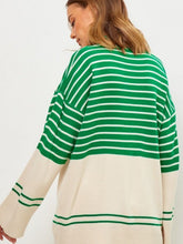 Load image into Gallery viewer, Striped Mock Neck Long Sleeve Sweater