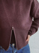 Load image into Gallery viewer, Round Neck Half Zip Long Sleeve Sweater
