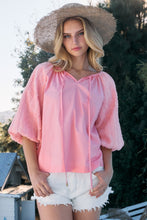 Load image into Gallery viewer, ODDI Full Size Poplin Bubble Sleeve Blouse