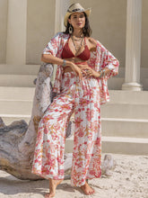 Load image into Gallery viewer, Printed Open Front Half Sleeve Top and Pants Set