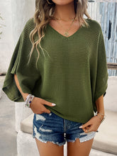 Load image into Gallery viewer, V-Neck Batwing Sleeve Knit Top