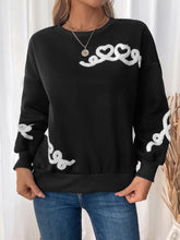 Load image into Gallery viewer, Perfee Heart Round Neck Long Sleeve Sweater