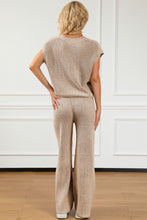 Load image into Gallery viewer, Pocketed V-Neck Top and Wide Leg Sweater Set