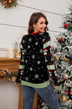 Load image into Gallery viewer, Contrast Christmas Pattern Round Neck Sweater