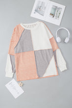 Load image into Gallery viewer, Exposed Seam Color Block Round Neck Top