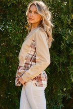 Load image into Gallery viewer, And The Why Full Size Double Layered Plaid Contrast Sweatshirt