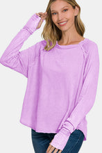 Load image into Gallery viewer, Zenana Round Neck Thumbhole Long Sleeve T-Shirt