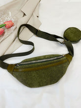 Load image into Gallery viewer, Corduroy Adjustable Strap Crossbody Bag with Pouch