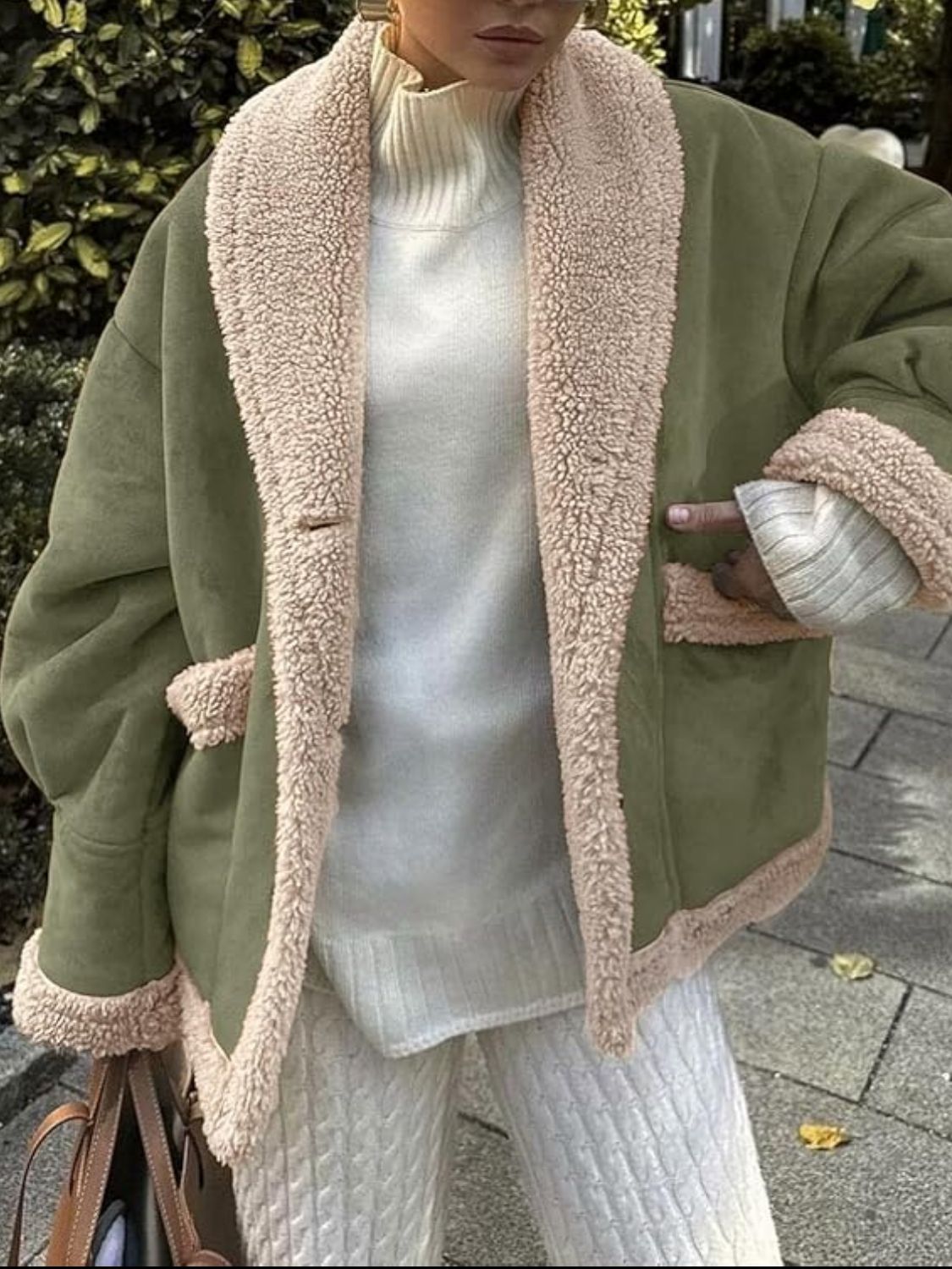 Load image into Gallery viewer, Fuzzy Collared Neck Long Sleeve Jacket