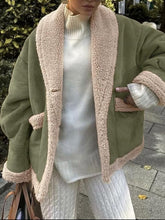 Load image into Gallery viewer, Fuzzy Collared Neck Long Sleeve Jacket