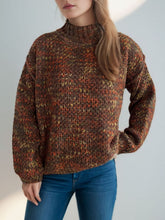 Load image into Gallery viewer, Heathered Turtleneck Dropped Shoulder Sweater