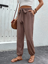 Load image into Gallery viewer, Tied High Waist Pants with Pockets