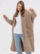 Load image into Gallery viewer, Pocketed Open Front Long Sleeve Longline Cardigan