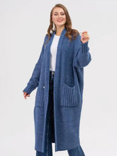 Load image into Gallery viewer, Pocketed Open Front Long Sleeve Longline Cardigan