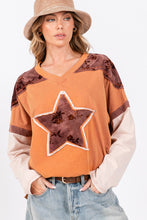Load image into Gallery viewer, SAGE + FIG Star Patch Long Sleeve Color Block T-Shirt