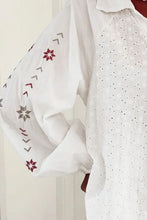 Load image into Gallery viewer, Eyelet Collared Neck Long Sleeve Shirt