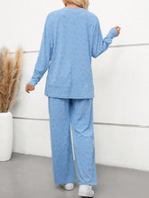 Load image into Gallery viewer, Flower V-Neck Long Sleeve Top and Pants Set