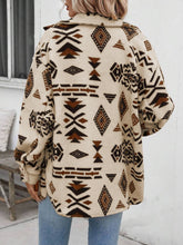 Load image into Gallery viewer, Geometric Button Up Dropped Shoulder Jacket