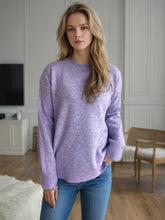 Load image into Gallery viewer, Round Neck Drop Shoulder Long Sleeve Sweater