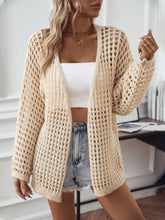 Load image into Gallery viewer, Openwork Open Front Long Sleeve Cardigan