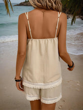 Load image into Gallery viewer, Fringe Square Neck Cami and Shorts Set