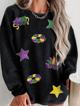 Load image into Gallery viewer, Sequin Round Neck Long Sleeve Sweatshirt