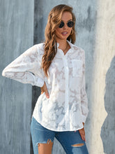 Load image into Gallery viewer, Full Size Collared Neck Long Sleeve Shirt Plus Size