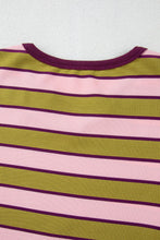 Load image into Gallery viewer, Striped Notched Long Sleeve T-Shirt