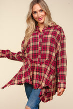 Load image into Gallery viewer, Haptics Plaid Button Down Sharkbite Shirt