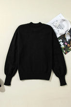 Load image into Gallery viewer, Pearl Detail Mock Neck Long Sleeve Sweater