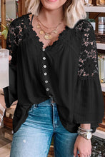 Load image into Gallery viewer, Cutout V-Neck Three-Quarter Sleeve Top