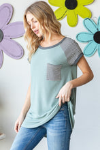 Load image into Gallery viewer, Heimish Full Size Striped Short Sleeve Waffle T-Shirt