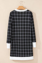 Load image into Gallery viewer, Plaid Open Front Long Sleeve Cover Up