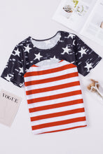 Load image into Gallery viewer, Cutout Striped Round Neck Short Sleeve T-Shirt