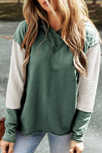 Load image into Gallery viewer, Color Block Dropped Shoulder Hoodie