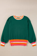 Load image into Gallery viewer, Contrast Round Neck Long Sleeve Sweater