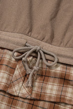 Load image into Gallery viewer, Drawstring Plaid Turtleneck Long Sleeve Top