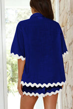Load image into Gallery viewer, Contrast Trim Half Sleeve Top and Shorts Set