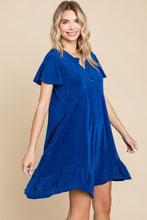 Load image into Gallery viewer, Culture Code Full Size Short Sleeve Ruffled Asymmetric Hem Dress