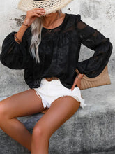 Load image into Gallery viewer, Round Neck Balloon Sleeve Blouse